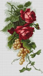 B2229 Набор для вышивания Luca-S "Красные розы с виноградом"
