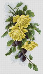B2230 Набор для вышивания Luca-S "Жёлтые розы со сливами"