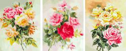 PX5192 Картина по номерам Paintboy "Нежные розы" (триптих)