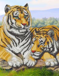НКБ-149 Набор для вышивания бисером ТМ Наследие "Пара тигров"