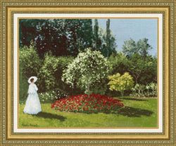 МК-051 Набор для вышивания Золотое Руно "Дама в саду Сент-Адресс" (по мотивам картины Клода Моне)