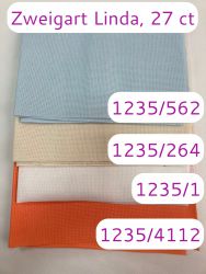 Набор тканей равномерного плетения Linda Zweigart, 50х35 4шт. (цвета 1, 264, 4112, 562) ЛИН1