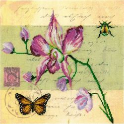 М70017 Набор для вышивания РТО "Почтовая открытка  Орхидея"
