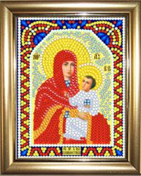 ИМРА5-084 Алмазная мозаика ТМ НАСЛЕДИЕ с рамкой "Всемилостивая икона Божьей Матери"