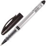 Ручка-роллер BRAUBERG "Control", ЧЕРНАЯ, корпус серебристый, узел 0,5 мм, линия письма 0,3 мм, 141553