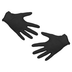Перчатки нитриловые смотровые, 50 пар (100 шт.), неопудренные, M (средний), KLEVER "Стандарт", черные, NG080 BL