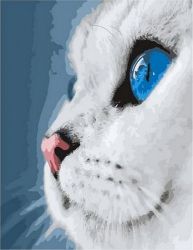 GX39255 Картина по номерам  "Голубоглазая кошка", 40х50 см