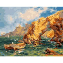 GX27771 Картина по номерам Paintboy "Лодки у бухты"  