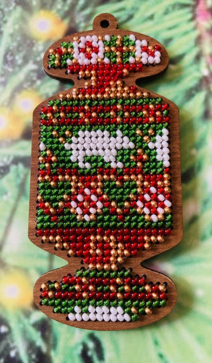 Сами с усами. Набор для вышивания Конфета "Мишкин Новый год" 9,5х4,5 см, арт. С048-01