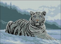 АА-021  Набор для вышивания "Белый тигр" (Гелиос)