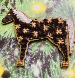 Сами с усами. Набор для вышивания "Лошадка шоколадная с золотом", 12,5х10,5 см, арт. С190-03