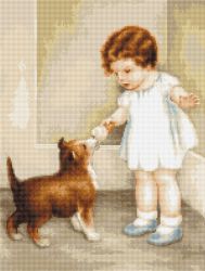 B372 Набор для вышивания Luca-S "Девочка с собакой"