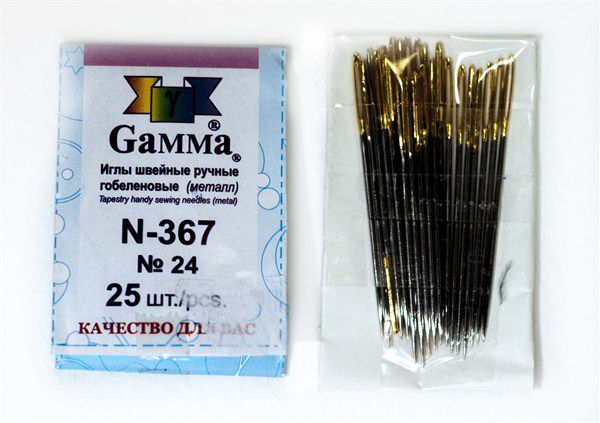 Иглы для шитья ручные "Gamma" гобеленовые №24 N-357