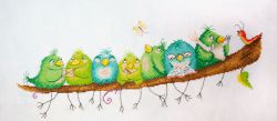 15.001.22 Набор для вышивания Марья Искусница "Веселые птички" по рисунку Elina Ellis
