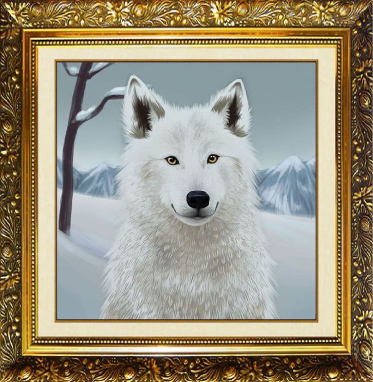 R-706x Алмазная мозаика МИЛАТО "Снежный волчонок"