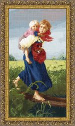 МК-033 Набор для вышивания Золотое Руно "Дети, бегущие от грозы" по картине К. Маковского