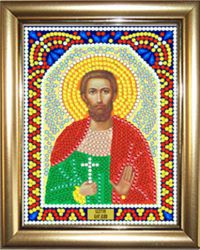 ИМРА5-056 Алмазная мозаика ТМ НАСЛЕДИЕ с рамкой "Святой Богдан"